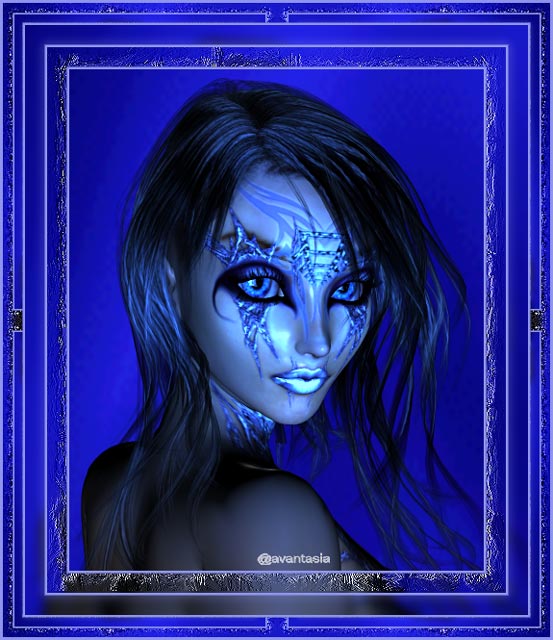 Frau in blau